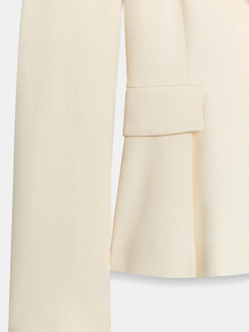 Zara Women's Ivory Tailored Single-Button Blazer